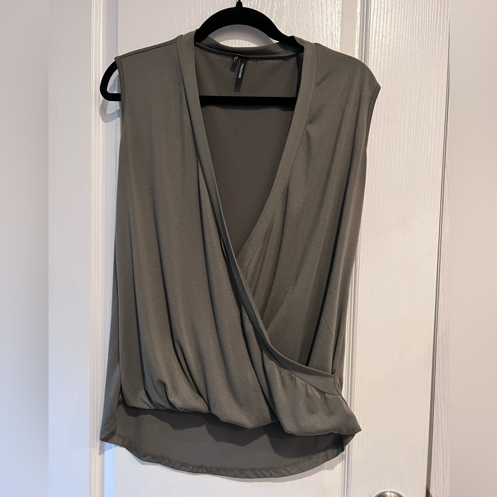 Elegant Olive Green Sleeveless Top